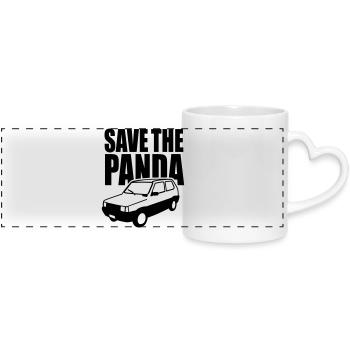 Enregistrez le panda - Mug panoramique avec anse en forme de cœur - blanc - Devant