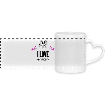 I love my pony - Panoramic mug with heart handle - white - Front