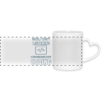 Programming Gift - Panoramic mug with heart handle - white - Front