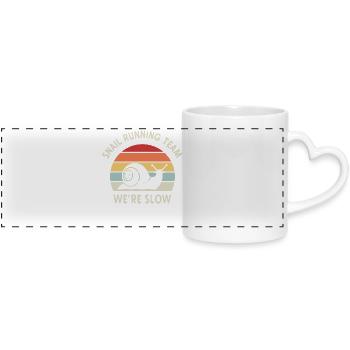 Vintage Marathon Snail Running Team - Panoramic mug with heart handle - white - Front