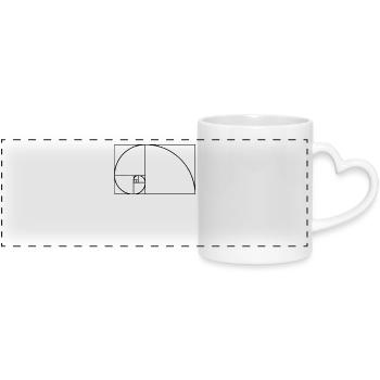 Fibonacci Tshirt - Panoramatasse mit Herzhenkel - Weiß - Vorne