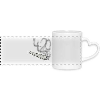 Joint - bag - smoke 420 - Panoramic mug with heart handle - white - Front