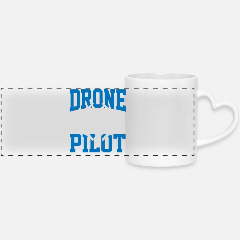 Drone pilot - Panoramic mug with heart handle - white