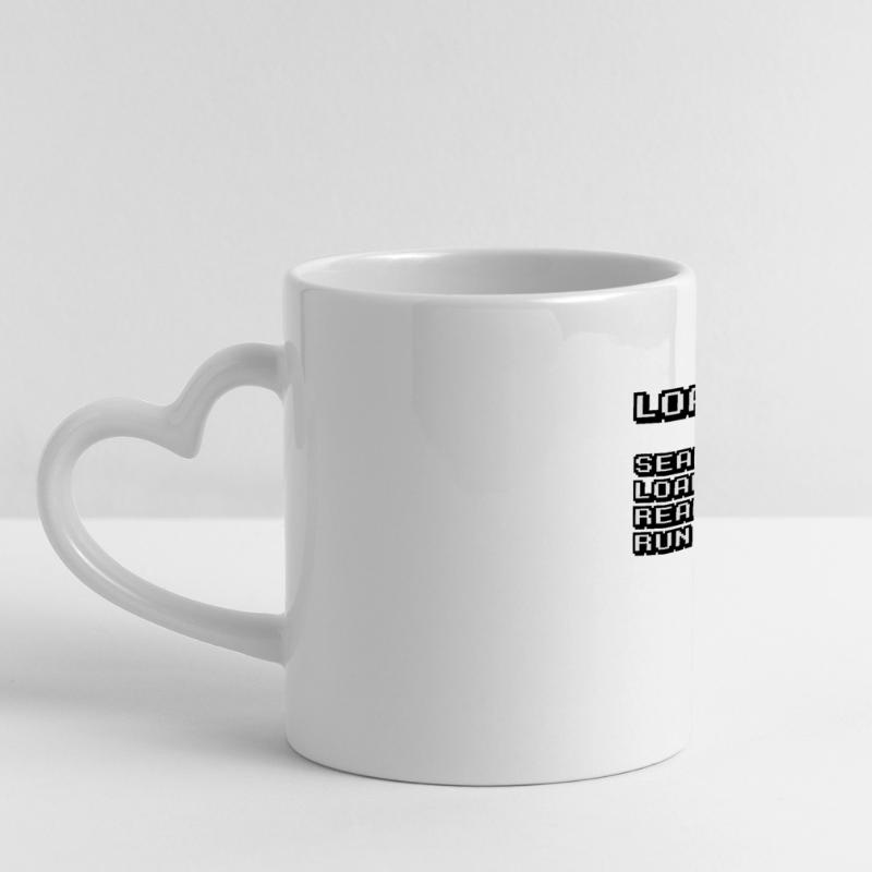 Retro Computing and 8-Bit Nostalgia Panoramic mug with heart handle