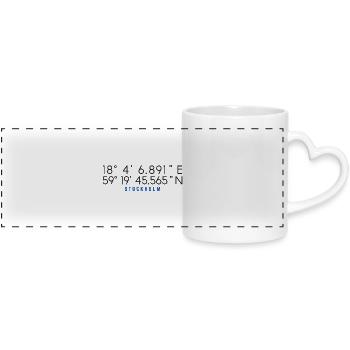 Stockholm Coordinates Chart - Panoramic mug with heart handle - white - Front