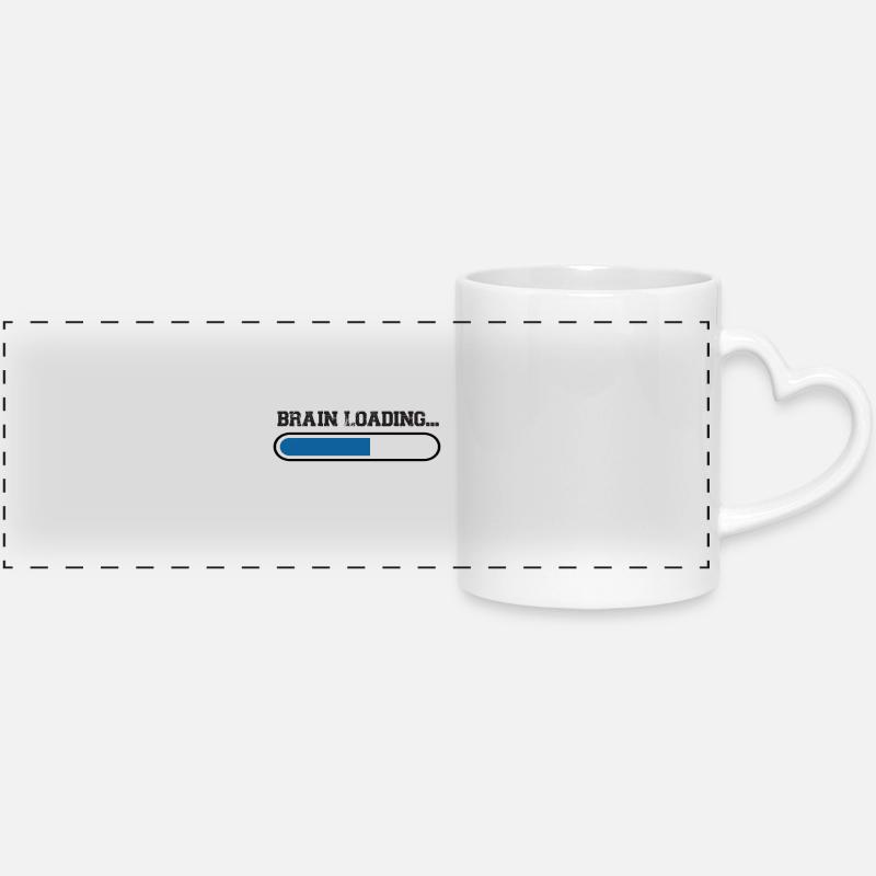 Brain at the Load – Loading Bar - Panoramic mug with heart handle - white