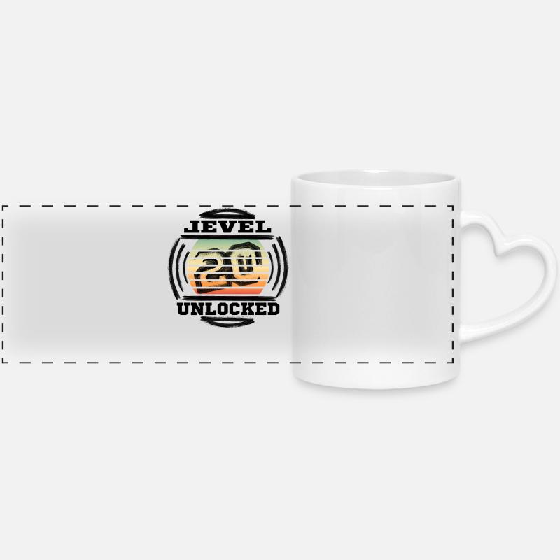 20 ans de niveau millésime Unlocked - Mug panoramique avec anse en forme de cœur - blanc