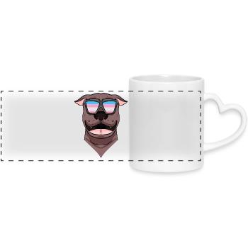 American Dog - Mug panoramique avec anse en forme de cœur - blanc - Devant