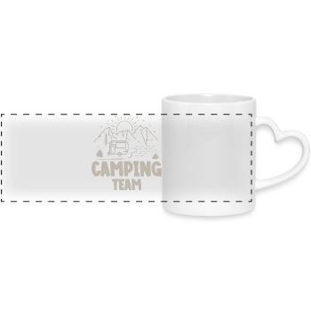 Camping Team Camper Campen - Panoramic mug with heart handle - white - Front