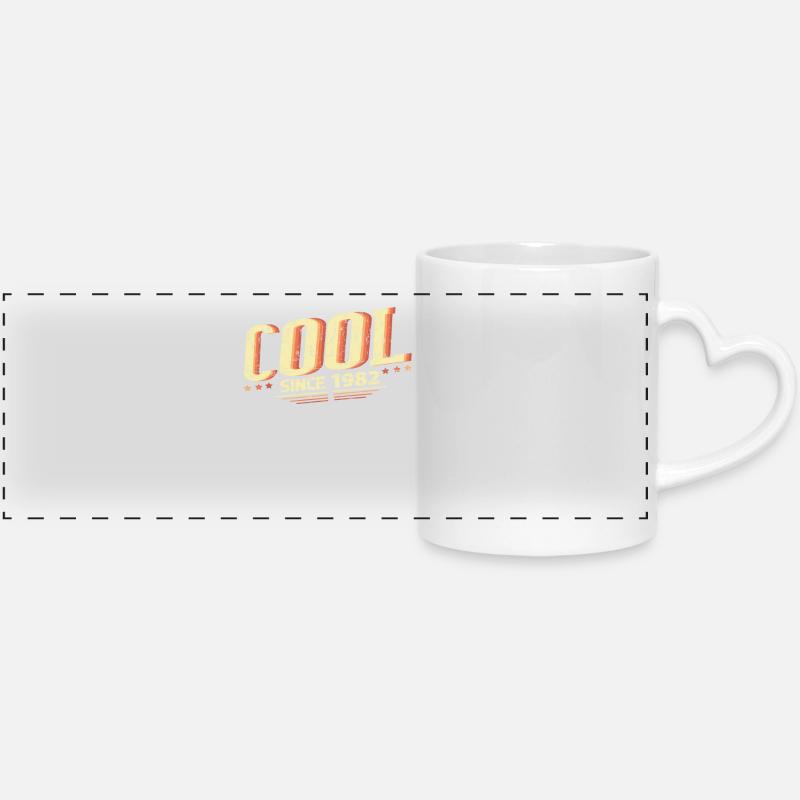 Cool since 1982 - Panoramic mug with heart handle - white