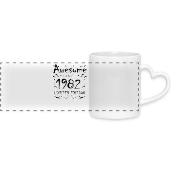 1982 - Born 1982 - Panoramic mug with heart handle - white - Front