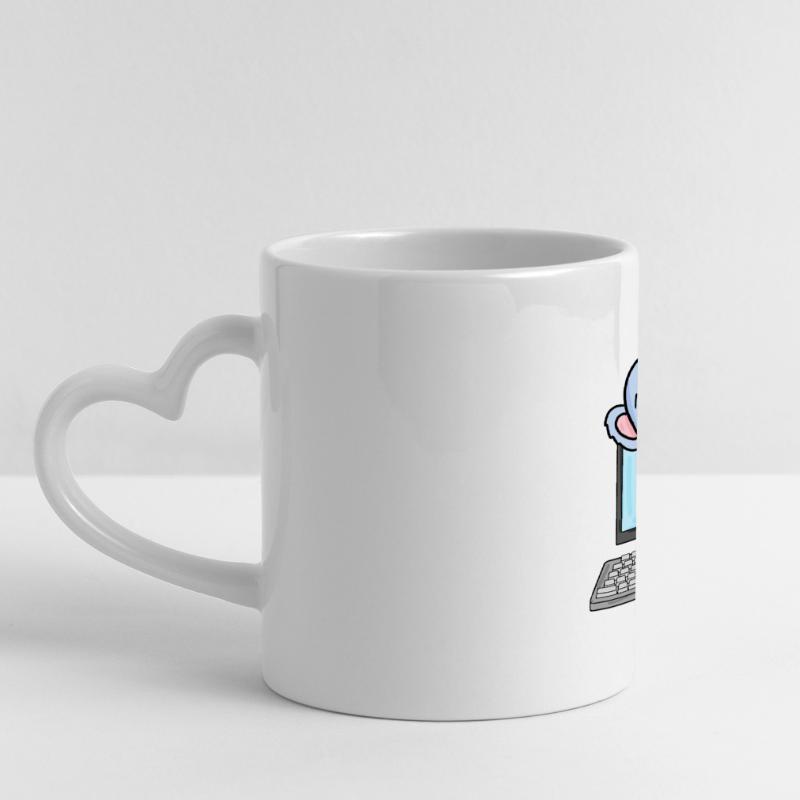 Koala Computer Nerd Programmeur Cadeau Mug panoramique avec anse en forme de cœur