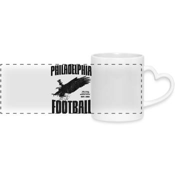 Graphique vintage Philadelphia Eagle - Mug panoramique avec anse en forme de cœur - blanc - Devant