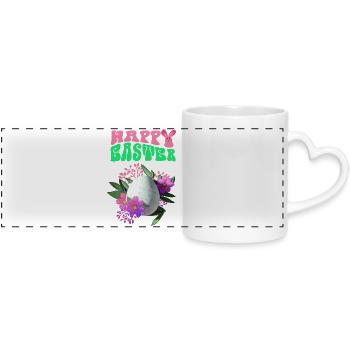Happy Easter Flowers Easter Egg - Panoramic mug with heart handle - white - Front