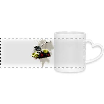 Combine Harvester Claas LEXION 8700 - Panoramic mug with heart handle - white - Front