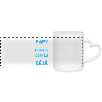 Cadeau Humour Papy Pour La Fête Des Grands Pères - Mug panoramique avec anse en forme de cœur - blanc - Devant