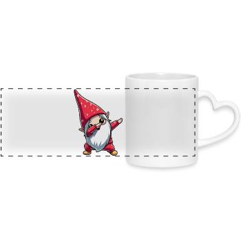 Dabbing Imp Kawaii Santa - Panoramic mug with heart handle - white - Front