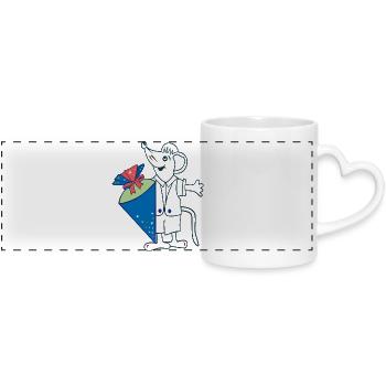 School Sugar Cone - Panoramic mug with heart handle - white - Front