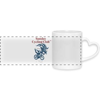 Sunday Cycling Club Mountain Goat - Panoramic mug with heart handle - white - Front