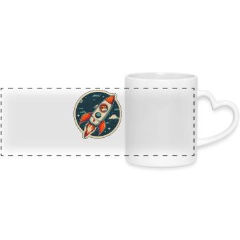 To The Moon Shiba Inu Rocket Crypto Currency - Panoramic mug with heart handle - white - Front