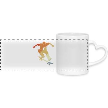 Graphique de skateboard vintage - Mug panoramique avec anse en forme de cœur - blanc - Devant