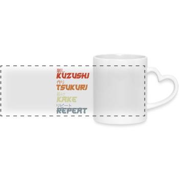 Techniques de projection de judo - Mug panoramique avec anse en forme de cœur - blanc - Devant