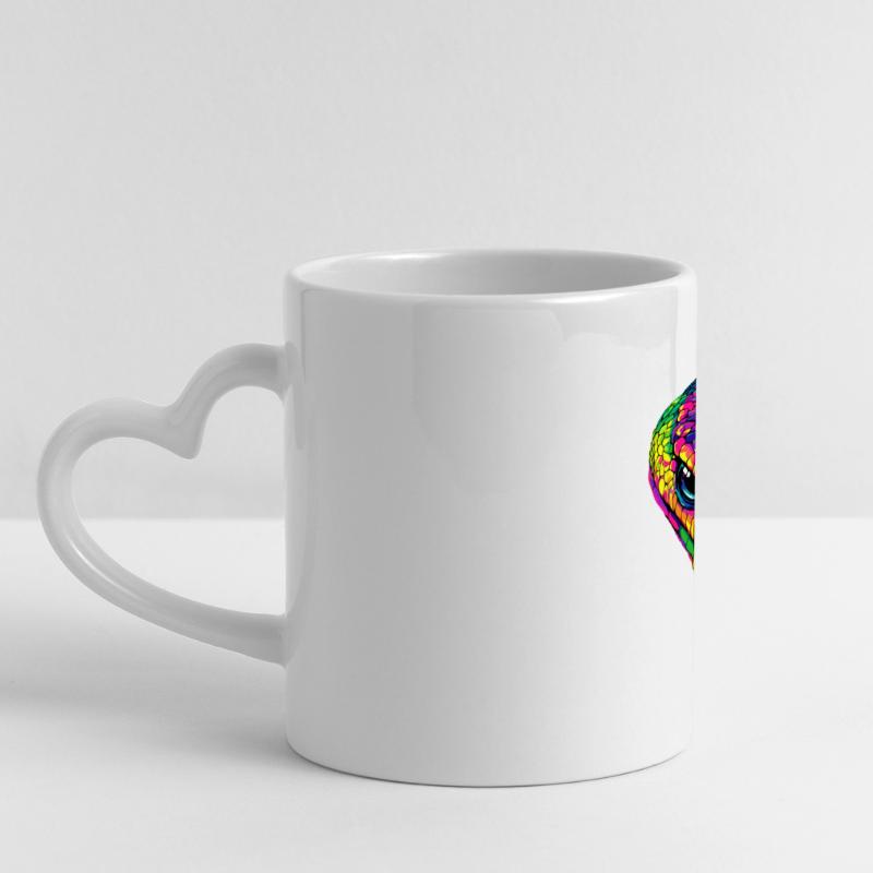 Serpent Python Cobra Mamba Serpent à sonnettes Serpent Mug panoramique avec anse en forme de cœur