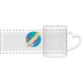 Flûte - Mug panoramique avec anse en forme de cœur - blanc - Devant