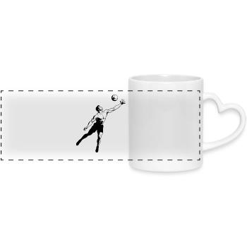 Volleyball players - Panoramic mug with heart handle - white - Front
