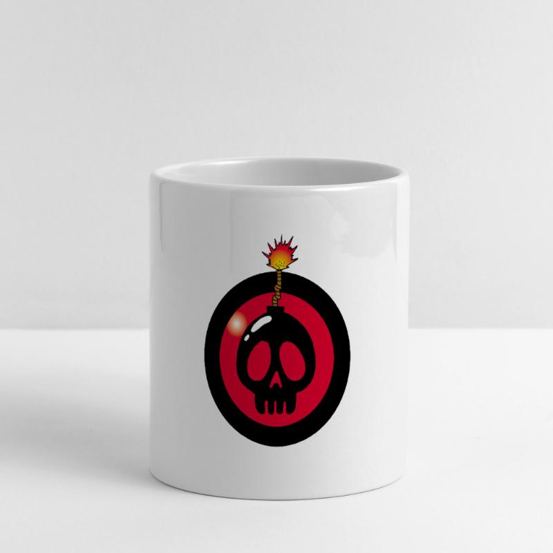 Exploding Skull Panoramic mug with heart handle