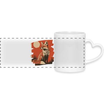 Renard - Mug panoramique avec anse en forme de cœur - blanc - Devant