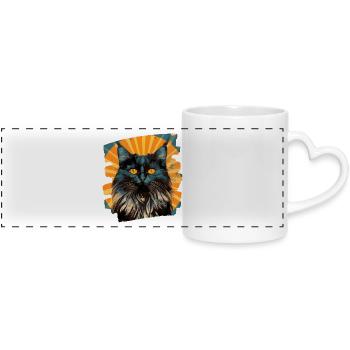 Maine Coon - Panoramic mug with heart handle - white - Front
