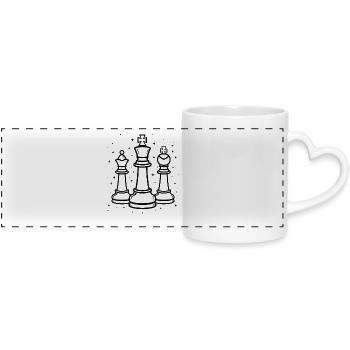 Schachfiguren Zeichnung - Panoramatasse mit Herzhenkel - Weiß - Vorne