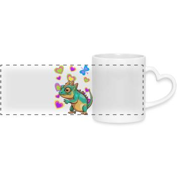 Dino Dinos Kids Enfant Bébé Bambins - Mug panoramique avec anse en forme de cœur - blanc - Devant