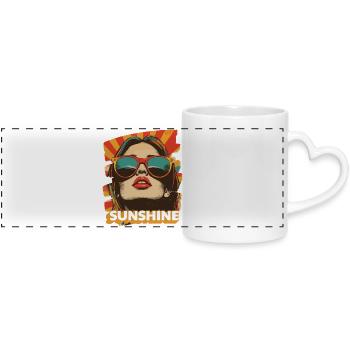 Sunshine Summer Sunglasses - Panoramic mug with heart handle - white - Front