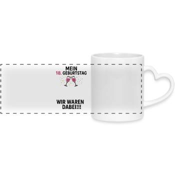 Fête Signature du 18e anniversaire - Mug panoramique avec anse en forme de cœur - blanc - Devant
