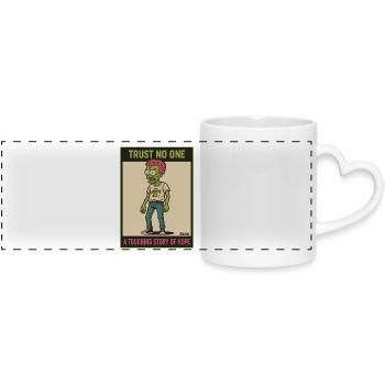Vertraue niemandem Zombie Rebel Design - Panoramatasse mit Herzhenkel - Weiß - Vorne