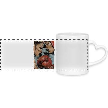 Illustration Intense Boxer Clash - Mug panoramique avec anse en forme de cœur - blanc - Devant