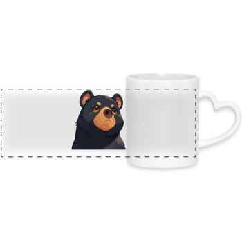 Sun Bear Malaienbär - Panoramatasse mit Herzhenkel - Weiß - Vorne