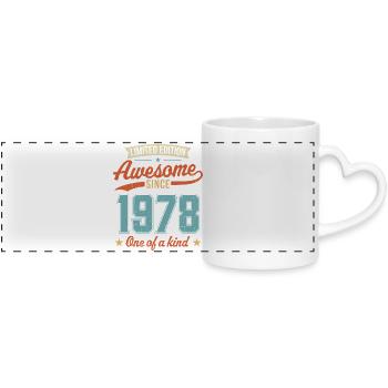 Awesome Since 1978 - Panoramic mug with heart handle - white - Front