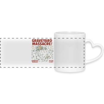 Graveyard Massacre Movie Poster Vintage Halloween - Panoramic mug with heart handle - white - Front