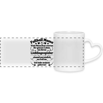Joueuse préférée de la maman footballeuse - Mug panoramique avec anse en forme de cœur - blanc - Devant