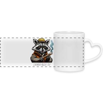 RACCOON JOINT JUST HIT IT - Panoramic mug with heart handle - white - Front