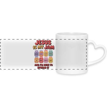 Jésus est mon truc et je le répands - Mug panoramique avec anse en forme de cœur - blanc - Devant