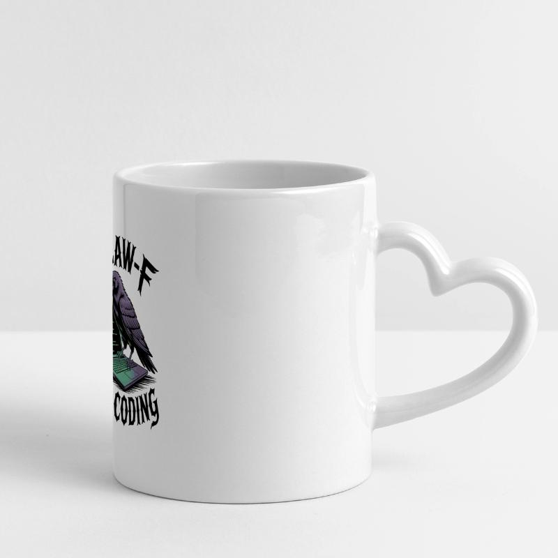 RabenCoder : Code Raven sur l’ordinateur portable Mug panoramique avec anse en forme de cœur