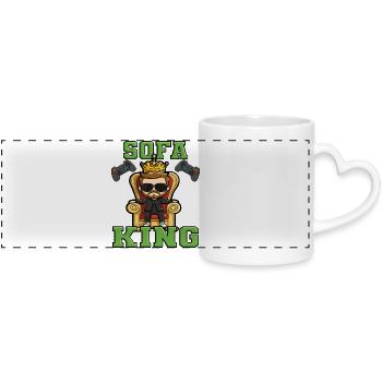 Sofa King - gamble gaming stream - Panoramic mug with heart handle - white - Front
