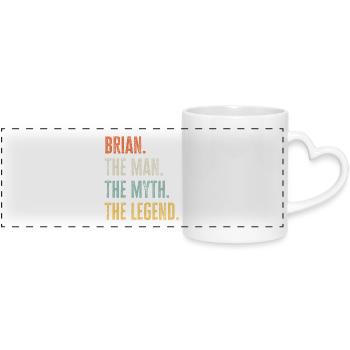 Brian Man Myth Legend Retro Design Geschenk Name - Panoramatasse mit Herzhenkel - Weiß - Vorne