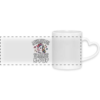 K-Pop Drôle Corée Musique Anime - Mug panoramique avec anse en forme de cœur - blanc - Devant