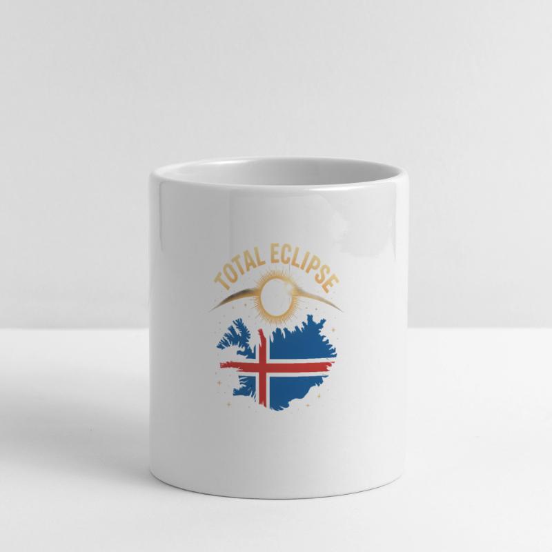 Total Solar Eclipse Iceland 2026 Panoramic mug with heart handle