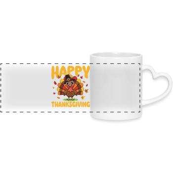 Happy Thanksgiving Autumn Harvest Blend - Panoramic mug with heart handle - white - Front